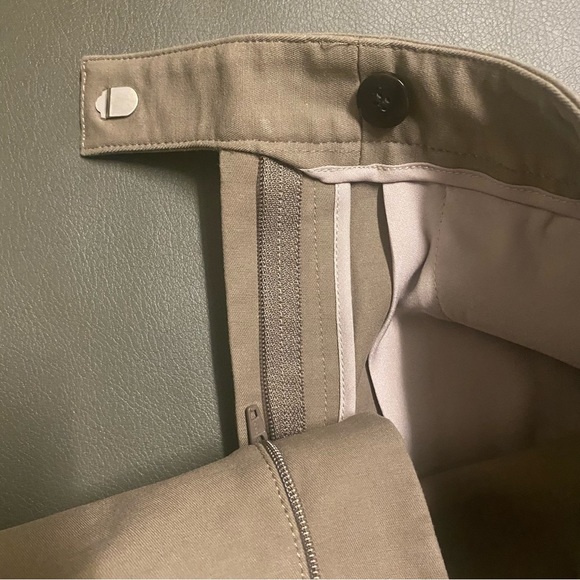 Theory Washable Cotton Spandex Stretch Cropped Trousers Pants Khaki Tan Size 00 - Picture 6 of 9